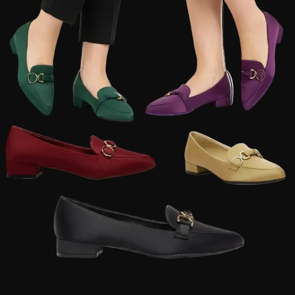 Ladies Stylish Pointed Toe Low Heel Pumps | Fashion Buckle Shoes for Women